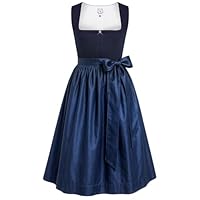 DIRNDLSTERN Damen Blau Ohne - Schnürung Midi Damen Outfit Oktoberfest 2025 gr 44