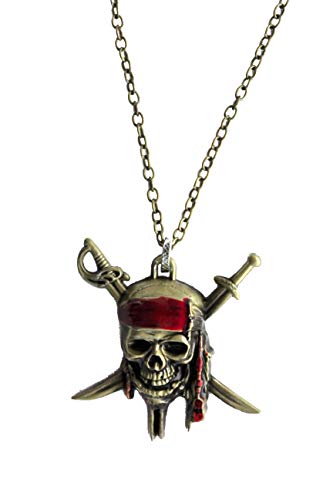 Western F.a.s.h.i.o.n Crossed Swords Pirate Skull Pendant Necklace