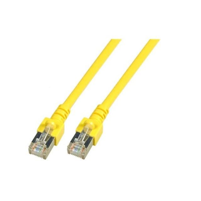 Câble patch SFTP CAT5E RJ45 jaune 15 mètres cordon ethernet anti interférence