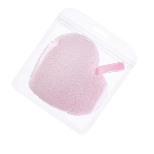 OATIPHO 3 Piezas Borla Desmaquillante Forma De Corazón Discos Desmaquillantes Para Rostro Borla De Maquillaje Reutilizable Hipoalergénico Para Remover Maquillaje y Esponja De Limpieza