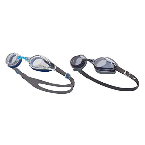 NIKE Men's Hydroblast/Progressor 2-Pack Swim Goggles, Smoke/CLear, One Size