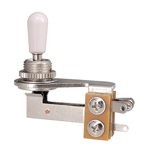 LOL-FUN ギタートグルスイッチ L型ピックアップスイッチ エレキギターアクセサリー, シルバーとホワイト