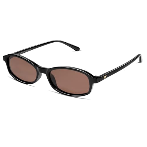 Image of VANLINKER Retro Polarized Rectangle Sunglasses Womens Trendy 90s Small Square Sunnies Vintage Narrow Thin Frame VL9855