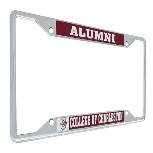 Desert Cactus College of Charleston Cougars C of C Metal Car Accessories Cougars Metal License Plate Frame and Tag Holder for Front or Rear of Car (Alumni)