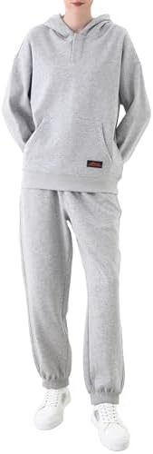 2 Piece Sweatshirt Set Women | Soft Cotton Fleece Pullover with Hood | Comfortable Long Sleeve for Fall & Winter