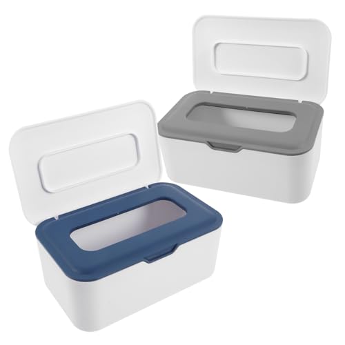 PRETYZOOM 2Pcs Portable Storage Tissue Container Convenient Wipe Box for Wet Tissue Dispenser for Outdoor Use Lightweight and Easy to Carry