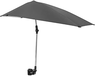 Sport-Brella Versa-Brella SPF 50+ Adjustable Umbrella with Universal Clamp, Regular, Gray