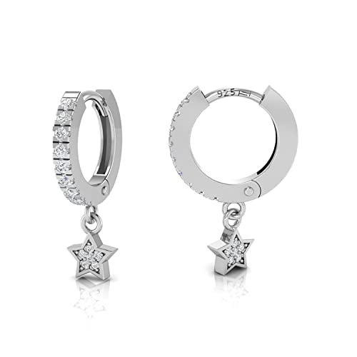 Turqntaupe 925 Sterling Silver Earrings Cubic Zirconia Earring For Women Hypoallergenic Drop And Dangle Star Earrings Set For Womens And Girls Earrings #TOP4