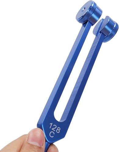 Image of C128 Tuning Fork 128 Hz - Weighted Aluminum Healing Instrument for Sound Bath, Tone Therapy, Chakra Healing & Meditation Tools - Medical Grade Diapasones Terapeuticos (Blue)