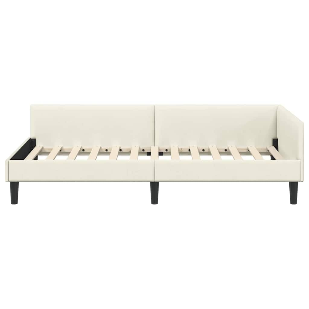 Aksamitna narożna minimalistyczna Biały 90x200 cm