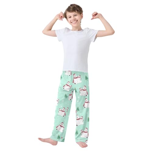 ZZXXB Parent and Child Bear Boys Long Pants Soft Trousers Elastic Waist Kids Lounge Bottoms with Pockets S-XL2
