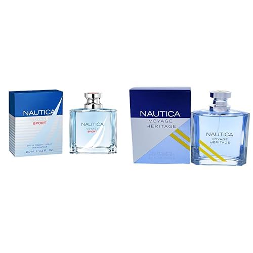 La Mejor Selección de Nautica Perfume los mejores 5. 46 Nautica Voyage Sport Eau de Toilette para Hombre, 100 ml + Nautica Voyage Heritage by Nautica Spray 3.4 oz / 100 ml Men
