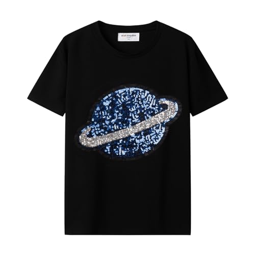 Image of Mud Kingdom Girls Boys Independence Day T-Shirt Fashion Sequins 4th of July Top Summer American Flag 2-9Y