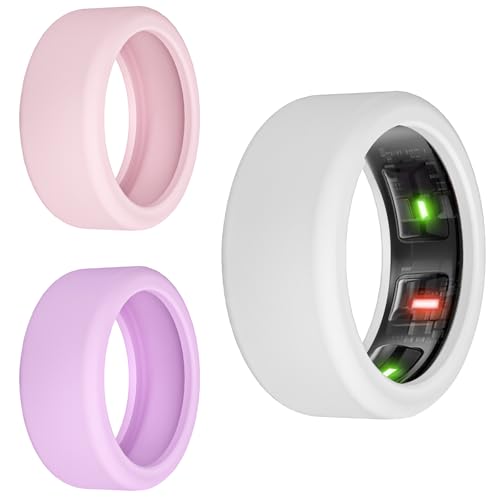 Silicone Protector Compatible with RingConn Gen 2, Elastic Cover for Working Out (S, Pink+Purple+White)