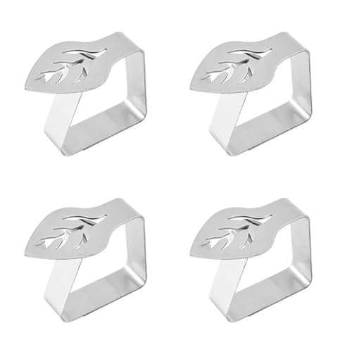 NEIQIUWING Pinzas de acero inoxidable para manteles, 4 soportes antideslizantes