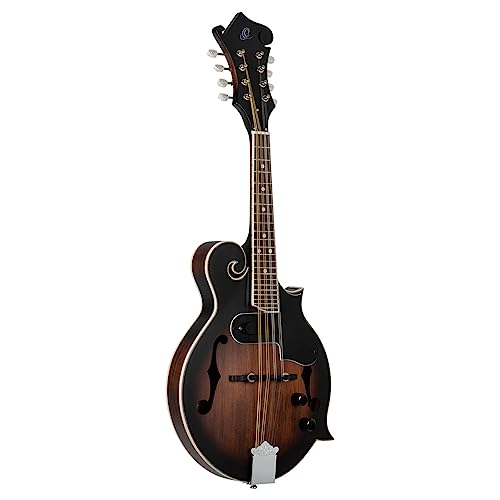 Ortega Guitars, 8-String Americana Series F-Style Acoustic-Electric Mandolin, Right, Whiskey Burst (RMFE30-WB)