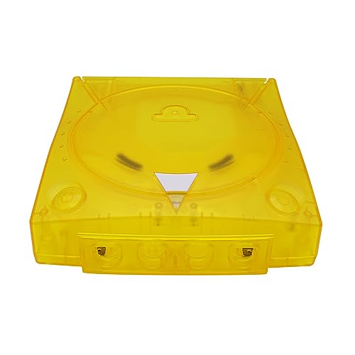 Image of Hzxkqmil Replacement Shell for SEGA Dreamcast DC Retro Video Game Console, Translucent Plastic Housing Case Accessories for Dreamcast DC, Transparent Yellow