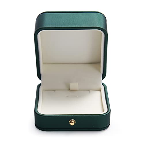 Leather Necklace Boxes Jewelry Gift Pendant Box Elegant Necklace Case for Birthday, Proposal, Engagement, Wedding, Valentine's Day(Green)