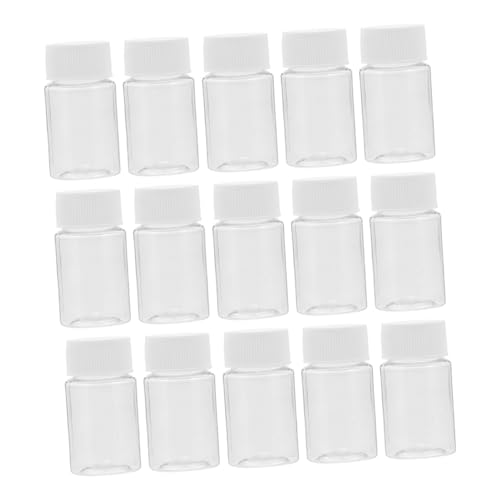 ABOOFAN Wide Mouth Lab Plastic Bottles 20ml Sample Containers Leak Proof Lids for Chemicals Pharmaceuticals