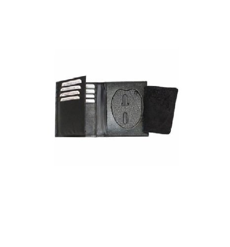 MARSHAL Leather Wallet Badge Holder Sheriff Officer ID Police Shield Security Black Case