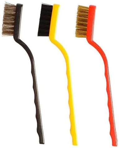 SupPer 3 PC Mini Wire Brush Set (Brass, Nylon, Stainless Steel BRISTLES)