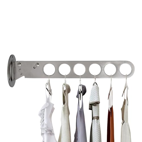Perchero montado en la pared – Perchero para secadora | Organizador de lavandería que ahorra espacio, práctica solución de secado para ducha, baño, balcón, apartamento, dormitorio, armario de