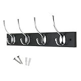 Photo Gallery keypak appendiabiti da parete in stile vittoriano, in legno, per appendere cappotti, cappelli, vestiti, sciarpe (nero/cromato, 4 ganci) Photo Gallery keypak appendiabiti da parete in stile vittoriano, in legno, per appendere cappotti, cappelli, vestiti, sciarpe (nero/cromato, 4 ganci)
