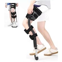 Assisted Walking Trainer Hands Free Crutch Leg Knee Mobility Support Single Leg Telescopic Hands Free Crutch for Disability Elderly Injury Ankle Fracture