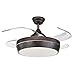 TODOLAMPARA - Ventilador de techo con luz LED 36W motor DC modelo SIMUN Marrón Rústico, 3 tonalidades,aspas retráctiles, 6 velocidades, control remoto, silencioso y bajo consumo,modo invierno-verano