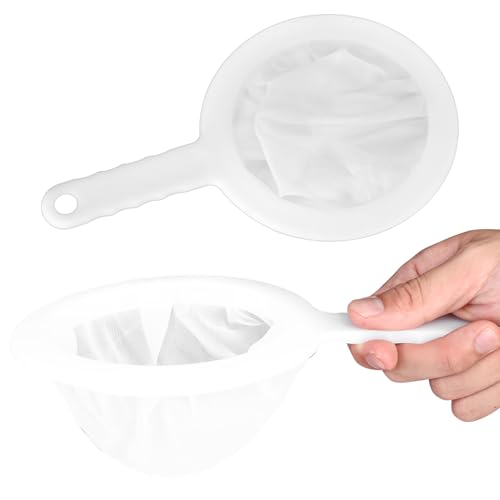 Tenbrachian 2 PzColino Mesh Filtro in Nylon, Filtri a Rete in Plastica, Colino a Maglie Fini da Cucina, Colino Rete Fine da Cucina di Nylon da 200 e 400 Maglie per Succhi Latte Asa