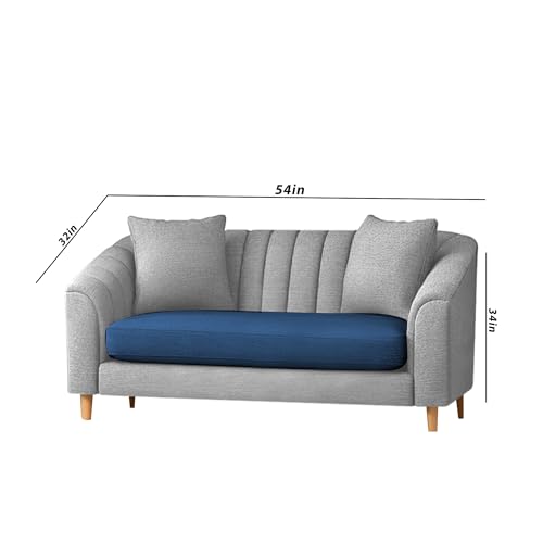 Image of Doraldo 3 + 2 Seater Sofa Set for Living Room (Blue Grey) Premium Fabric Sofa