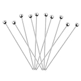 ELAYARD 10 Piezas Palillos de Cóctel de Acero Inoxidable de Resistentes al Desgaste Multifunción para Frutas y Aperitivos Fáciles de Limpiar y Transportar para Fiestas y Uso Doméstico