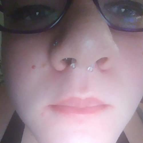 QWALIT Clear Nose Rings Studs L Shape Piercing Retainer Flexible Nose Bone Flesh Skin Color Nostril Piercing Retainer for Work 18g 20g Flat Top3