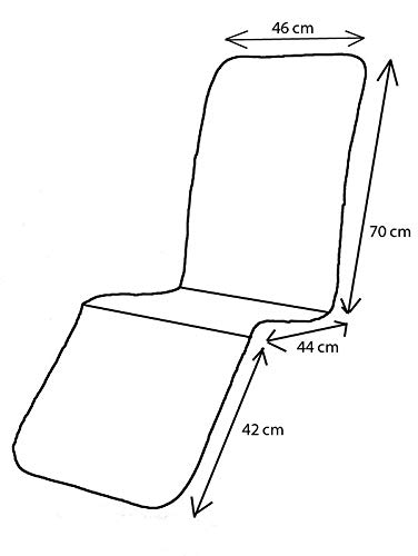 LI.GI RICAMBIO, CUSCINO PER POLTRONA CON POGGIA PIEDE MATERASSINO, DA GIARDINO TERRAZZO RISTORANTE ALBERGO TESSUTO COTONE CM 164X49H3 (RIGATO BLU)- SOLO IL CUSCINO