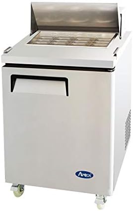 Atosa Mega Top Sandwich Prep Table 27-Inch One Door Refrigerator with ProLeveler Stabilizers