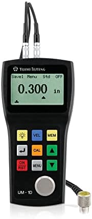 YUSHI UM1 Series UM-1D Handheld Portable Ultrasonic Thickness Gauge Tester Meter 0.03'' to 12'' / PT-08 Probe/Transducer P-E & E-E (echo-echo) Through Paint & Coatings