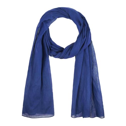 ALLEE DU FOULARD - Cheche, Écharpe, Chale - 180 X 50 CM - Foulard Cheveux Femme et Homme, Etole idéale pour l’Hiver et l’Ete, Matière : 100% coton (Bleu...