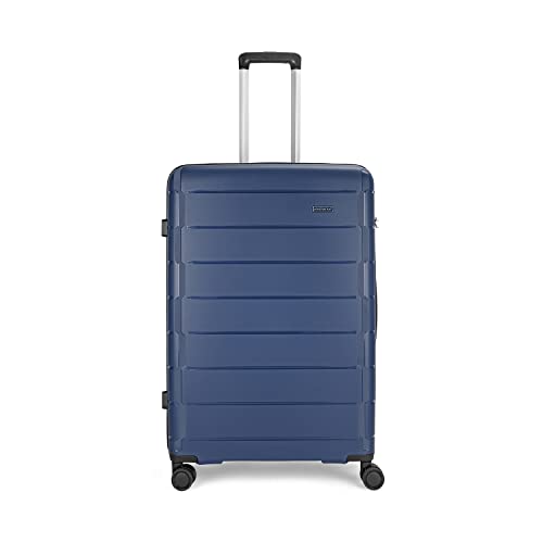 Image of Aristocrat Jude 66Cm Polyester Hard-Sided Spinner Medium Check-in Luggage Trolley Bag with 8 Wheels (Blue)