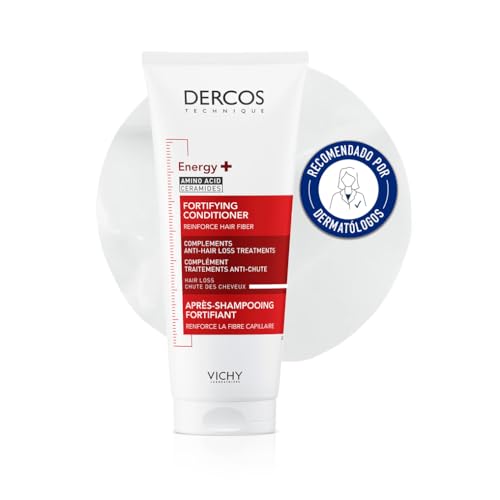 Vichy Acondicionador Energizante, Reduce la Caída Del Cabello, Enriquecido Con Ceramida y Niacinamida, Apto Para Cuero Cabelludo Sensible, Dercos Technique, 200ml