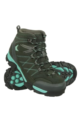 Image of Mountain Warehouse Trail Kids Waterproof Walking Boots - Girls & Boys Shoes - Hiking, Outdoors Teal Junior Shoe Size 3