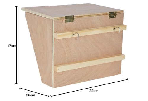 Kerbl Heuraufe aus Holz mit Sitzbrett für Stall/Auslauf, Für Kaninchen/Hasen/Meerschweinchen/Nager, 25 x 17 x 20 cm