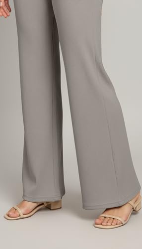 Image of Mehrang High Waisted Wide Leg Ribbed Knit Trousers with Pockets | Casual and Stretchy Pants | for Women