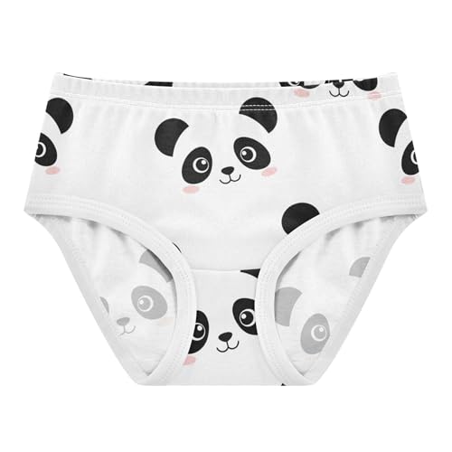 Cute Cartoon Pandas White Little Girl Panties Toddler Underwear Floral Cotton Animals Kids Undies Briefs 2t