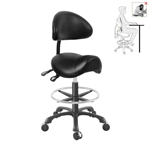 Ergonomic Drafting Chair with Oversized Saddle Seat