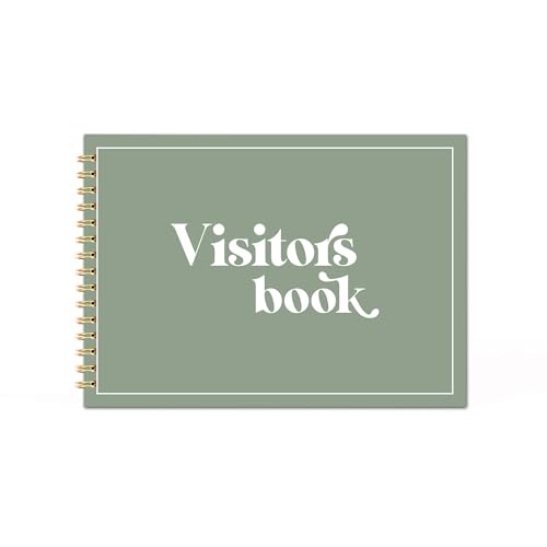 Image of Visitor Book - 8 x 12 Inches | Wiro Bound Guest Register for Hotels, Offices, Exhibitions, Boutiques & Business Use | Medium Size Visitor Log Book for Reception & Front Desk
