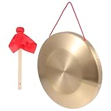 Beaupretty Chinese Gong Hand Gong Copper Percussion Instrument for Music Meditation Celebration Shop Opening Rituals Random Style