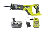 RYOBI ONE+ 18V Cordless Reciprocating Saw Kit with 4.0 Ah Battery and Charger