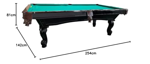 8 Ft. Tunierpoolbillard Billardtisch Pool Modell Winston Nr.:21 Billard mit 3cm starken Schieferplatten Tuchfarbe grün Gestellfarbe Nussbaum Braun – Bild 6