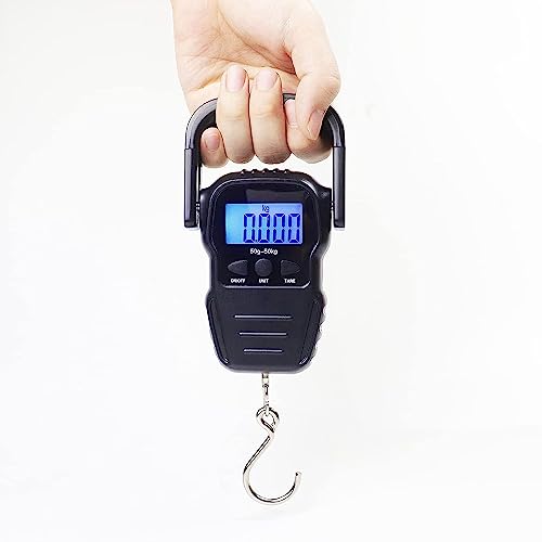 DIUDIU CAT Fishing Scale,Max 110lb/50kg Luggage Scale Backlit LCD Screen Portable Electronic Balance Digital Fish Hook Hanging Scale with Measuring Tape Ruler - Image 4