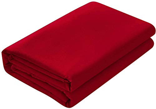 Image of Queen Size Bed Sheet - 600 Thread Count Single Flat Sheet Only - Long Staple Egyptian Cotton Top Sheet Wrinkle & Fade Resistant - Red